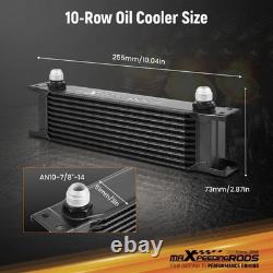 10 Row Oil Cooler Kit Universal AN10 Aluminium Alloy Transmission Radiator Set