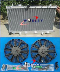 3 ROW Aluminum Radiator +FAN For SUBARU IMPREZA 2.0 TURBO WRX/STI GDB 00-07 MT