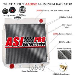 3 Row V8 Conversion Radiator Aluminium Fit 64-66 Ford Mustang 302 5.0L V8 Engine
