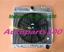 3 Rows Aluminum Radiator with fan For CHEVY BEL AIR V8 WithCOOLER 1955 1956 1957