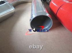 3 inch 76mm UNIVERSAL ALLOY ALUMINIUM TURBO INTERCOOLER PIPING PIPE +RED HOSES