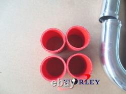 3 inch 76mm UNIVERSAL ALLOY ALUMINIUM TURBO INTERCOOLER PIPING PIPE +RED HOSES