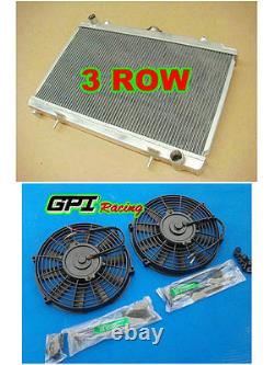 3ROW Aluminum Alloy Radiator &fans Fit Nissan Silvia S14 S15 SR20DET 240SX 200SX