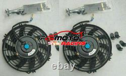 4 ROW Alu Radiator + FAN For fan for Volvo 340-360 343 344 345 1.4 1.7 1979-1991