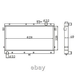 40mm Dual Core Aluminium Radiator For Mazda Miata Mx5 1.6 1.8 1990-1998 M/t