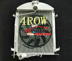 4ROW Aluminum Radiator+Fan For Ford model A 3.3L No Coolant Lost 1928-1929 MT