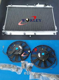 52MM Aluminum radiator + Fans for MAZDA MIATA MX5 1.6L 1.8L 1990-1997 91 92 MT