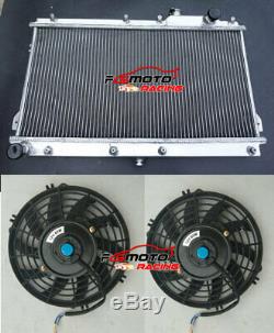 52MM Aluminum radiator + Fans for MAZDA MIATA MX5 NA 1.6L 1.8L 1990-1997 91 MT