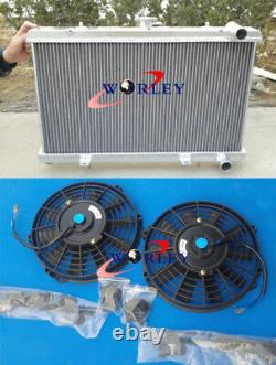 52MM aluminum radiator + FANS for Nissan S13 CA18DET CA18