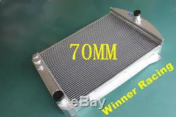 70mm Core Aluminum Alloy Radiator Chevy Car Street Rod Auto 1940 1941