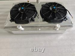 Alloy RADIATOR+Shroud+2 Fans Fit Jaguar XKE E-TYPE 5.3L Series 3 V12 MT 1971-74