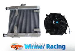 Alloy Radiator For Lancia Fulvia 1.3 1.3S V4 +12'' 12V Electric Fan &Mounting