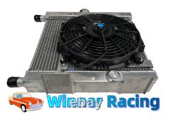 Alloy Radiator For Lancia Fulvia 1.3 1.3S V4 +12'' 12V Electric Fan &Mounting