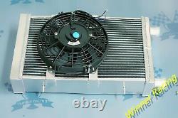 Aluminum Radiator & 9 FAN Fit Lotus Europa 1.5L/1.6L 1966-1976 86mm 3 row