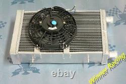 Aluminum Radiator & 9 FAN Fit Lotus Europa 1.5L/1.6L 1966-1976 86mm 3 row