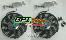 Aluminum Radiator +FAN For 1982-1997 FORD ESCORT SIERRA RS500/RS COSWORTH 2.0 MT