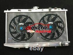 Aluminum Radiator +FAN For Honda Civic CRX EF 1.5L D15B2 1.6L D16A6 MT 1988-1991