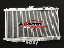 Aluminum Radiator +FAN For Honda Civic CRX EF 1.5L D15B2 1.6L D16A6 MT 1988-1991