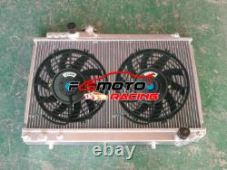 Aluminum Radiator + FAN For Toyota Supra MK3 MA70 MZ20 3.0 Turbo 7MGTE 1986-1992