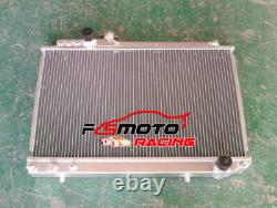 Aluminum Radiator + FAN For Toyota Supra MK3 MA70 MZ20 3.0 Turbo 7MGTE 1986-1992