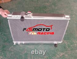 Aluminum Radiator + FAN For Toyota Supra MK3 MA70 MZ20 3.0 Turbo 7MGTE 1986-1992