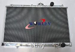 Aluminum Radiator+FANS For Mitsubishi Lancer evo1 2 3 I II III 1993-1995 1994 MT