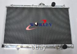 Aluminum Radiator+FANS For Mitsubishi Lancer evo1 2 3 I II III 1993-1995 1994 MT
