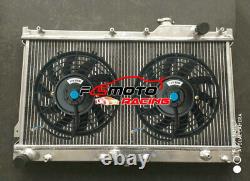 Aluminum Radiator + Fans For Mazda Miata MX-5 MX5 NA B6ZE 1.6L 1.8L 1990-1997 MT