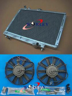 Aluminum Radiator+fans For MAZDA FAMILIA GTX / 323/PROTEGE LX 1.8L BP 1989-1994