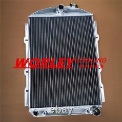 Aluminum radiator + fan for CHEVY HOT / STREET ROD 350 V8 1938 automatic ALLOY