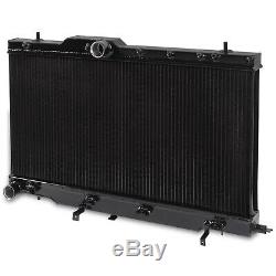 BLACK 40mm ALUMINIUM ALLOY SPORT RADIATOR RAD FOR SUBARU IMPREZA BUGEYE WRX