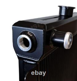 Escort Mk1 Mk2 Alloy Radiator Big Header STRAIGHT BDA XE Black Aluminium