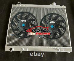 For 2002-2010 Nissan Elgrand E51 2.5/3.5L VQ25DE VQ35DE AT Alloy Radiator + FAN