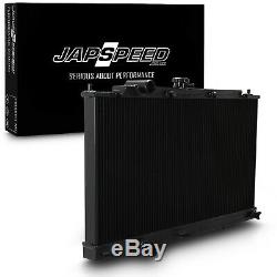 JAPSPEED BLACK 40mm ALLOY RADIATOR RAD FOR MITSUBISHI LANCER EVO 4 5 6 IV V VI