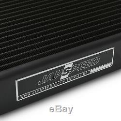 JAPSPEED BLACK 40mm ALLOY RADIATOR RAD FOR MITSUBISHI LANCER EVO 4 5 6 IV V VI