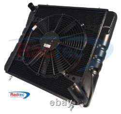 Jaguar E-Type Series 1 3.8 alloy radiator + 14 SPAL fan by Radtec