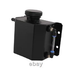 Universal Black 1L Aluminum Coolant Radiator Overflow Recovery Water Tank Bottle