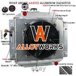 3 Radiateur en alliage d'aluminium de rangée avec relais de ventilateur convient pour Ford Escort 1971-1980 MT