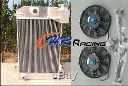 64mm 3 Row + Radiateur Alliage Aluminium Fan Triumph Tr2 / Tr3 / Tr3a / Tr3b Mt