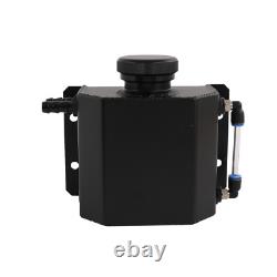 Bouteille de récupération de liquide de refroidissement universelle en aluminium noir 1 L pour radiateur  <br/>	 

