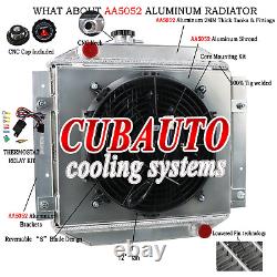 Cache radiateur en alliage d'aluminium à 3 rangées avec relais de ventilateur pour Ford Escort 1971-1980 MT