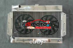 Pour MG MGB GT / Roadster 1.8L 3.5L 1968-1975 MT Radiateur en Aluminium à Remplissage Supérieur + VENTILATEURS
