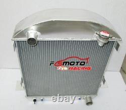 Radiateur En Aluminium 3row Pour 1924-1927 Ford Chev Chevy Engine Model T-bucket Grill