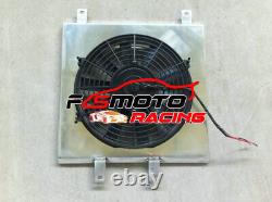 Radiateur de 32mm + PROTECTION + VENTILATEUR pour Honda Civic Del Sol EG EK EH EJ EM B16 B18 de 92 à 00