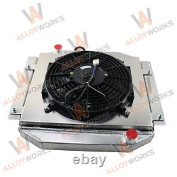 Radiateur en alliage d’aluminium à 3 rangées avec carénage de ventilateur et relais, compatible avec Ford Escort 1971-1980 MT UK