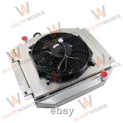 Radiateur en alliage d’aluminium à 3 rangées avec carénage de ventilateur et relais, compatible avec Ford Escort 1971-1980 MT UK