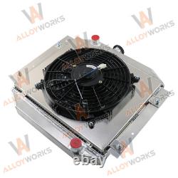 Radiateur en alliage d’aluminium à 3 rangées avec carénage de ventilateur et relais, compatible avec Ford Escort 1971-1980 MT UK