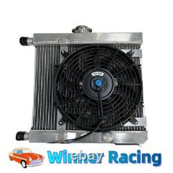 Radiateur en alliage pour Lancia Fulvia 1.3 1.3S V4 + Ventilateur électrique 12'' 12V et montage