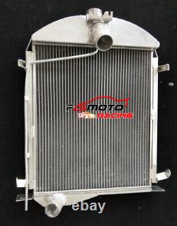 Radiateur en aluminium 4 rangées + ventilateur pour modèle A de Ford 3.3L Pas de perte de liquide de refroidissement 1928-1929 MT