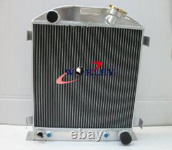 Radiateur en aluminium à 3 cœurs + ventilateur pour hotrod Ford Hi-Boy avec moteur Chevy 1932 32